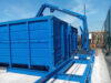 blick auf eine Verschiebeanlage Roll-Packer im Container