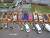 Wertstoffhof mit großer Roll-Packer Verschiebeanlage für mehr als zehn Container