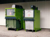 Abfallpress Station mit Container oder Tonne